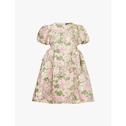 Sister Jane Flora-jacquard puff-sleeve woven-blend mini dress | SISTER JANE