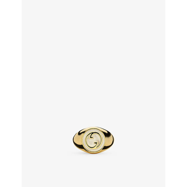 Gucci Blondie interlocking-G enamelled gold-toned metal ring