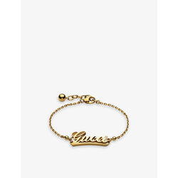  Gucci Script gold-tone metal bracelet