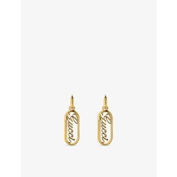  Gucci Script gold-toned metal earrings