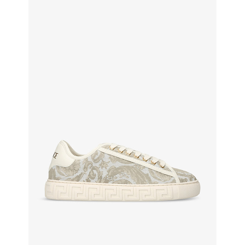 Versace Baroque graphic-pattern canvas low-top trainers