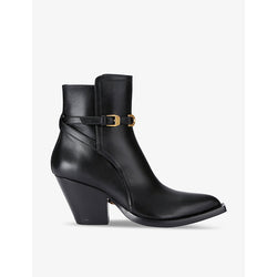 Versace Camperos Western leather heeled ankle boots