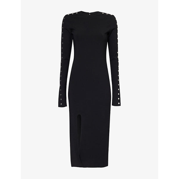 Stella Mccartney Round-neck stud-embellishment knitted midi dress