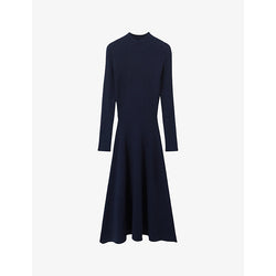 Reiss Hannah flared knitted midi dress | REISS