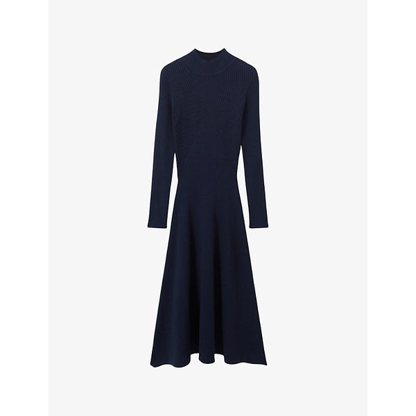 Reiss Hannah flared knitted midi dress