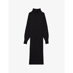 Reiss Winslet turtleneck knitted midi dress