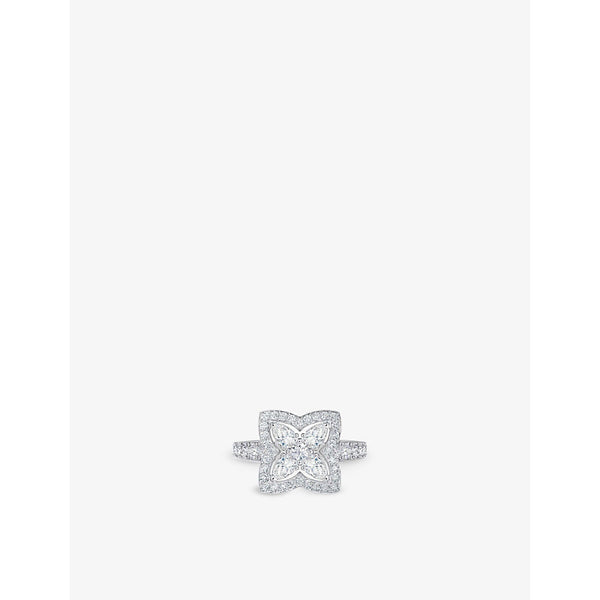 De Beers Jewellers Enchanted Lotus 18ct white-gold and 0.97ct diamond ring