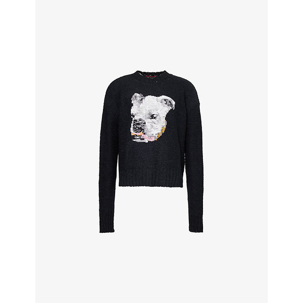  Members Of The Rage Freshie dog-intarsia crew-neck cotton-blend jumper