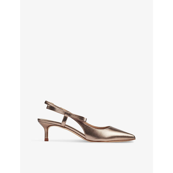 Lk Bennett Barette side-bow kitten-heel leather court shoes