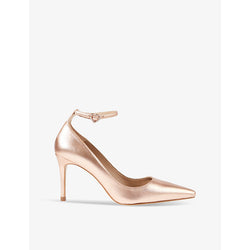 Lk Bennett Catelyn ankle-strap metallic heeled leather court shoes