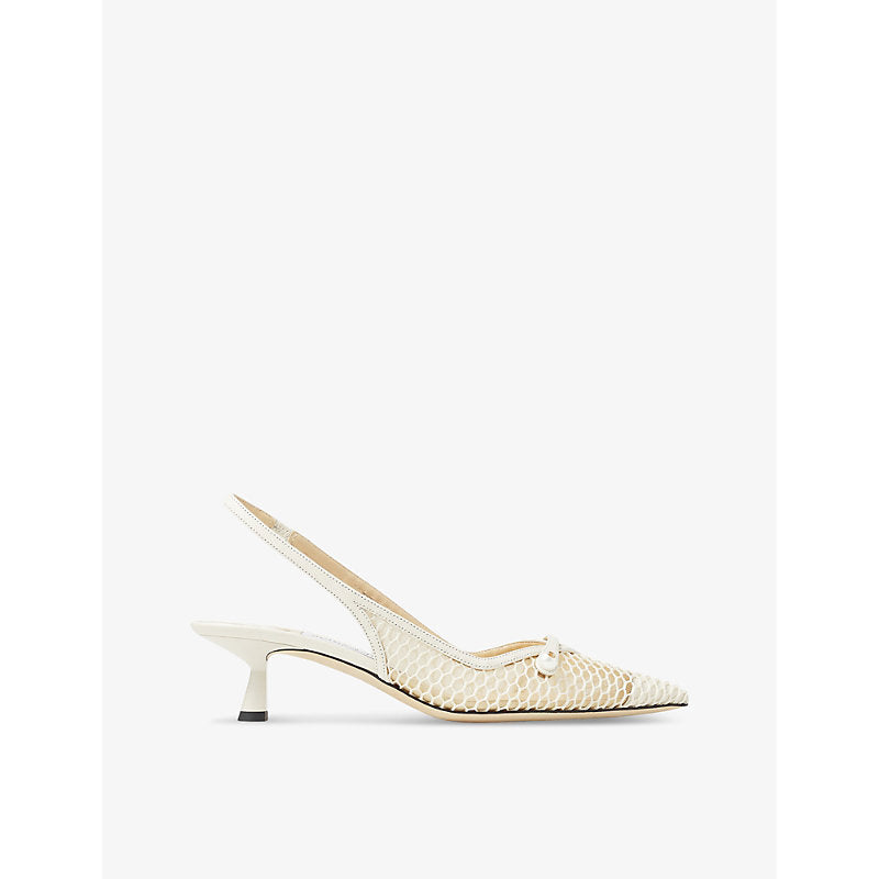 Jimmy Choo Amita 45 pointed-toe mesh slingback heeled pumps