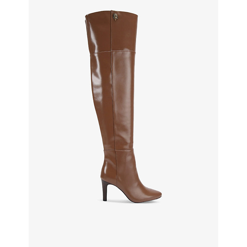 Kurt Geiger London Shoreditch eagle-embellished leather knee-high boots