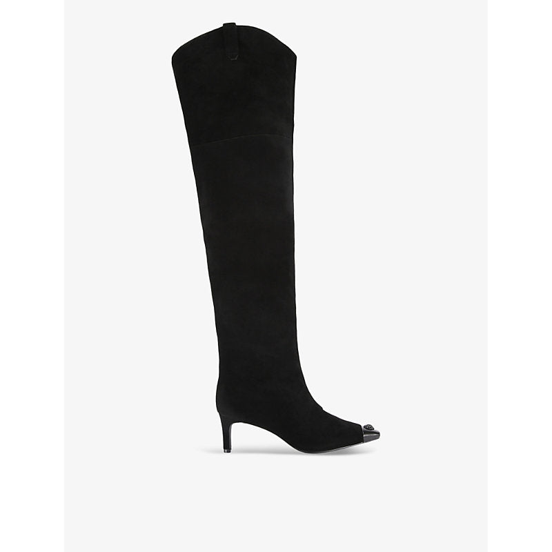 Kurt Geiger London Regent eagle-head suede over-the-knee boots