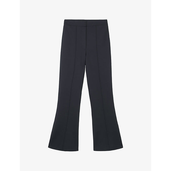 The White Company Exposed-seam flared-leg mid-rise stretch-woven trousers