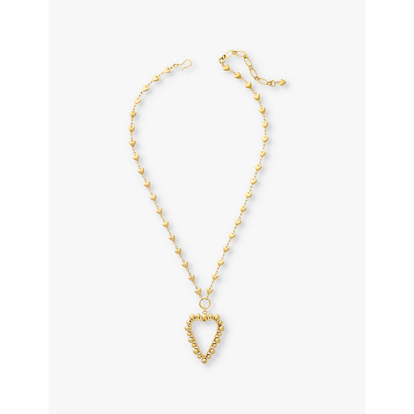 Brinker And Eliza Heart Of Gold 24ct yellow gold-plated brass heart pendant necklace