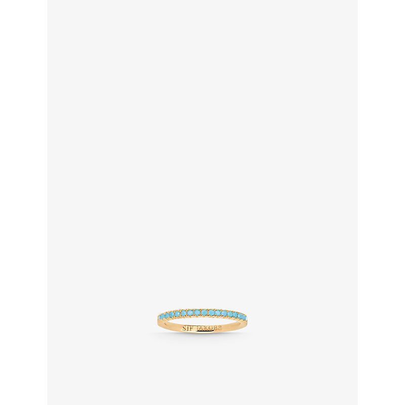  Sif Jakobs Ellera 18ct yellow-gold sterling-silver and turquoise ring