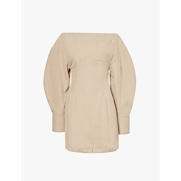 Jacquemus La Robe Casaco boat-neckline twill mini dress | JACQUEMUS