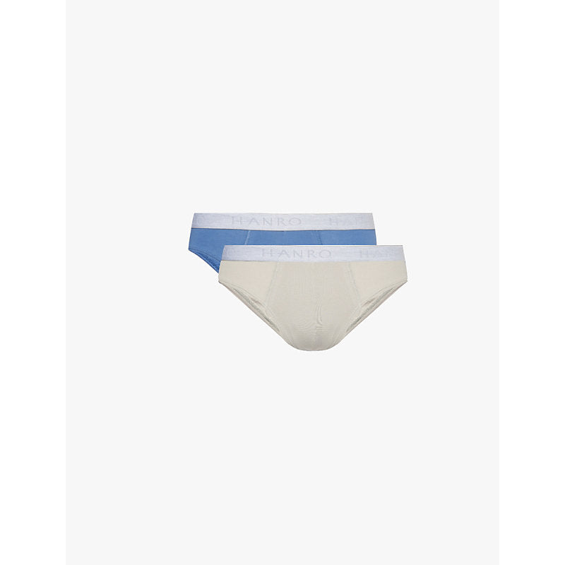  Hanro Branded-waistband low-rise pack of two stretch-cotton briefs