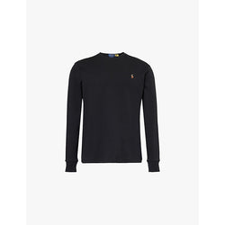 Mens Polo Ralph Lauren Logo-embroidered long-sleeved cotton-jersey T-shirt