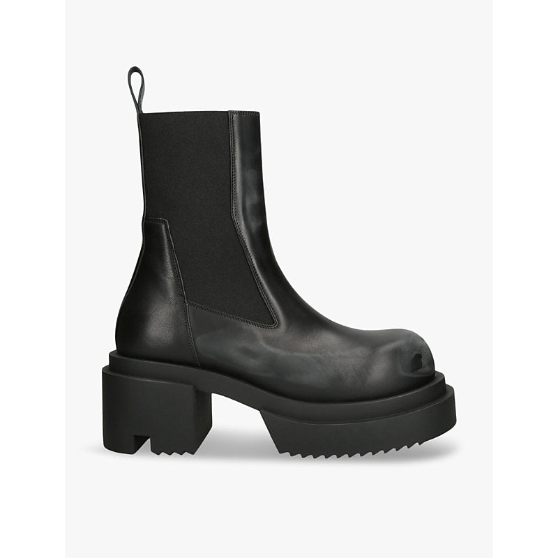 Rick Owens Beatle Bogun leather heeled boots | Rick Owens