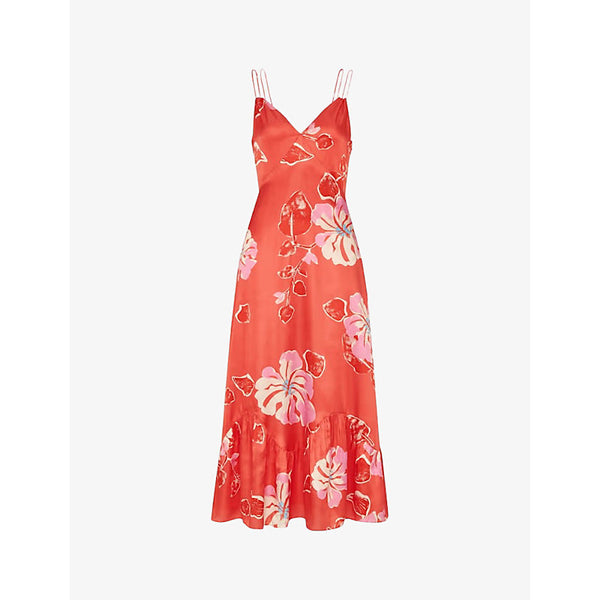 Whistles Raffa floral-print viscose and silk-blend midi dress