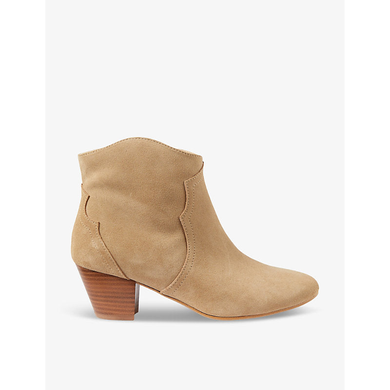 Lk Bennett Leida Western block-heel suede ankle boots