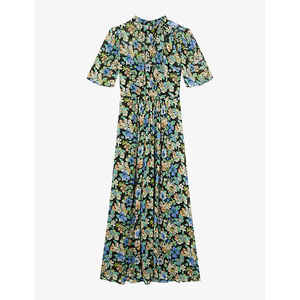 Lk Bennett Thelma floral-print tie-neck woven midi dress