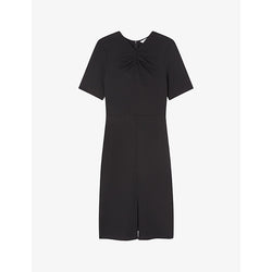 Lk Bennett Lila tuck-front short-sleeve stretch-woven midi dress