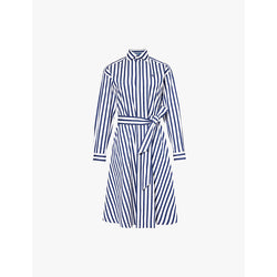 Polo Ralph Lauren Striped tie-waist cotton-poplin midi dress | POLO RALPH LAUREN