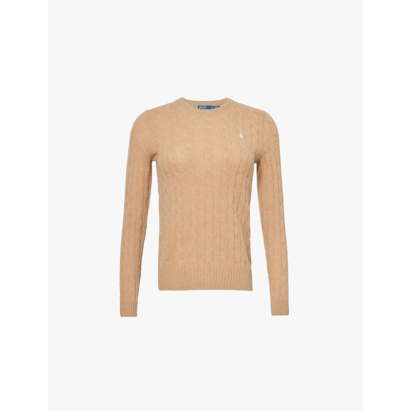  Polo Ralph Lauren Logo-embroidered cable-knit wool and cashmere jumper