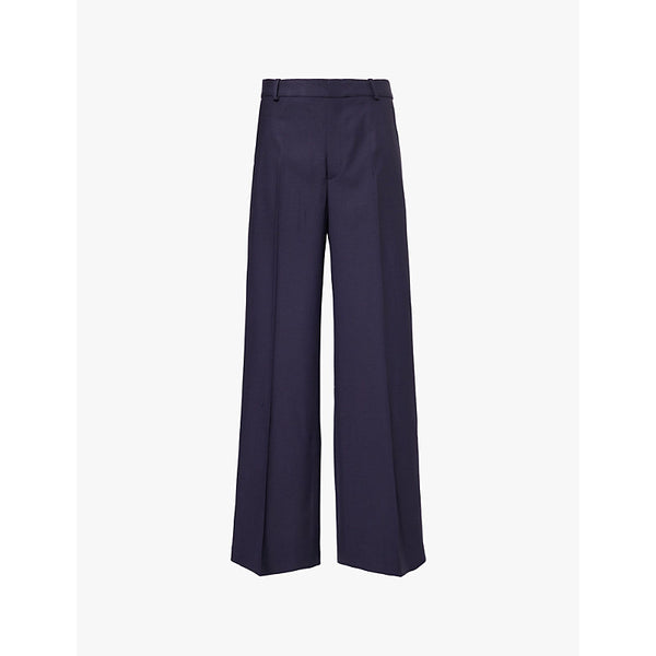  Polo Ralph Lauren Regular-fit wide-leg high-rise wool-blend crepe trousers