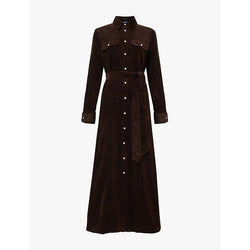  Polo Ralph Lauren Belted-waist corduroy maxi dress