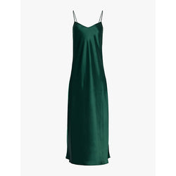 Polo Ralph Lauren V-neckline silk-satin cocktail dress | POLO RALPH LAUREN