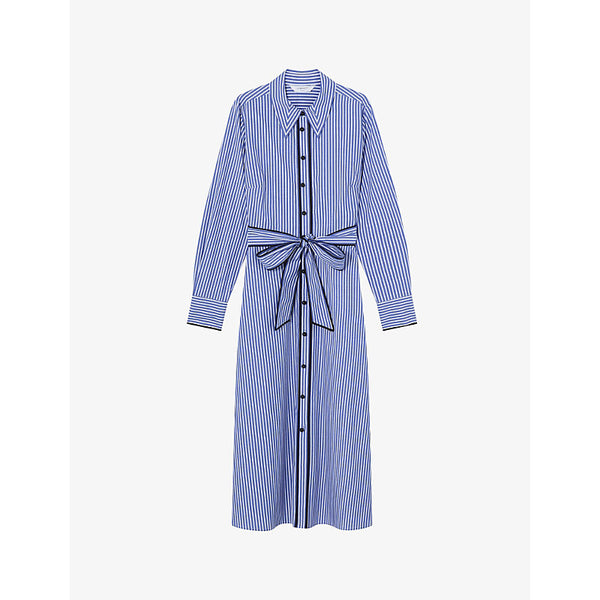 Lk Bennett Lucan long-sleeve striped cotton midi dress