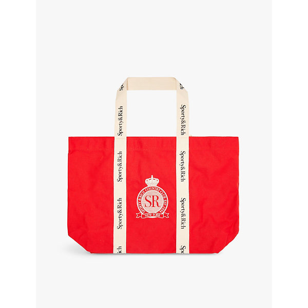 Sporty & Rich Royal Club cotton-canvas tote bag | LYBSTORE