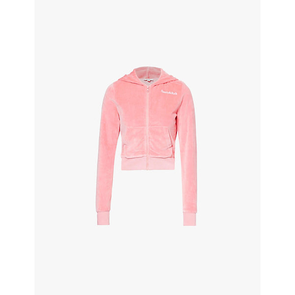  Sporty & Rich Health Ivy zip-up velour hoody