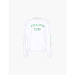  Sporty & Rich Wellness Club flocked-logo cotton-jersey sweatshirt