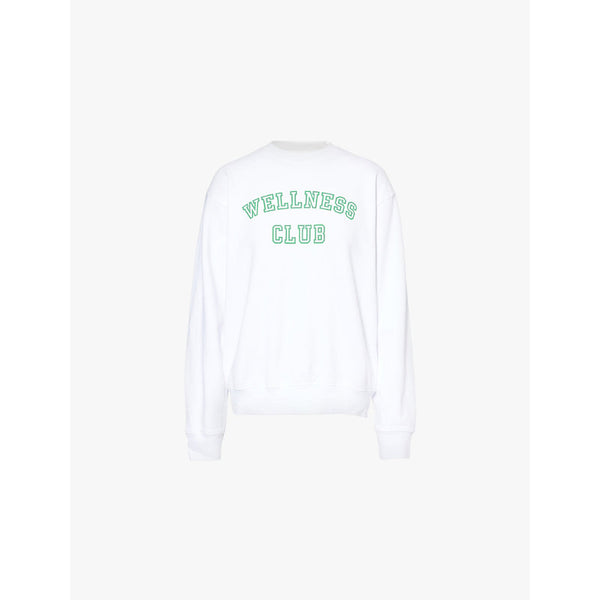  Sporty & Rich Wellness Club flocked-logo cotton-jersey sweatshirt