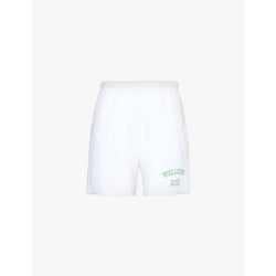  Sporty & Rich Wellness Club flocked-logo cotton-jersey shorts