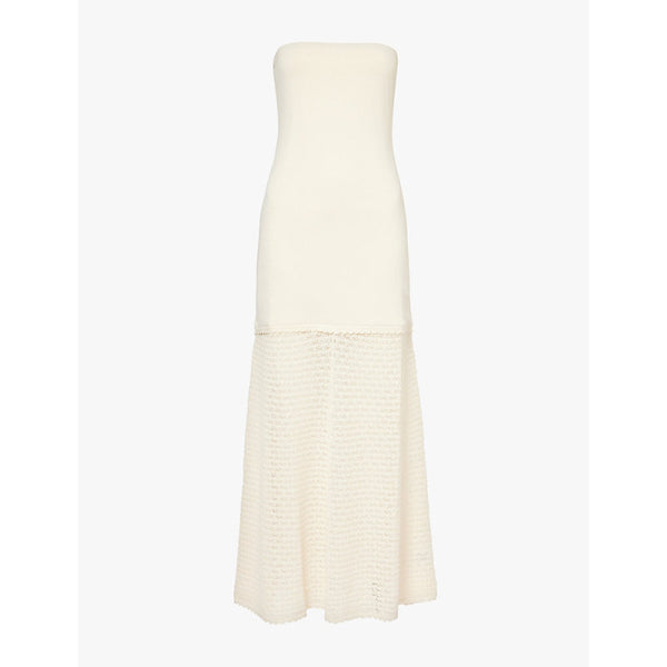 Posse Romy strapless slim-fit knitted midi dress