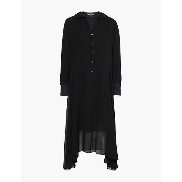 Junya Watanabe Collar layered-design woven midi dress