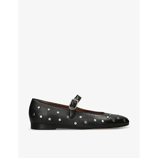 Le Monde Beryl Studded single-strap leather Mary-Jane flats