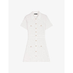 Maje Sequin-embellished collar cotton-blend mini dress | MAJE