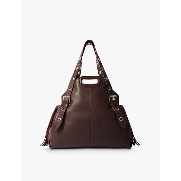 Maje Miss M XL leather shoulder bag