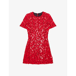 Maje Floral sequin-embellished woven mini dress | MAJE