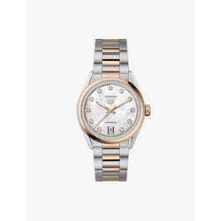 Tag Heuer WBN2351.BD0000 Carrera 18ct rose-gold, 0.50ct brilliant-cut diamond and stainless-steel automatic watch