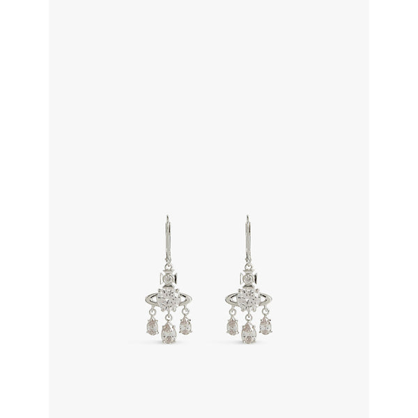 Vivienne Westwood Jewellery Joaquina pear-shaped drops brass earrings