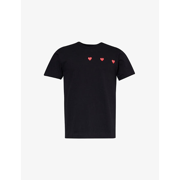  Comme Des Garcons Play Graphic-pattern short-sleeve cotton-jersey T-shirt