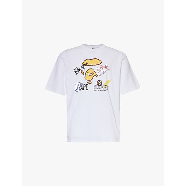  A Bathing Ape Brand-print crew-neck regular-fit cotton-jersey T-shirt