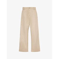  Champion Brand-appliqué straight-leg high-rise cotton-blend trousers